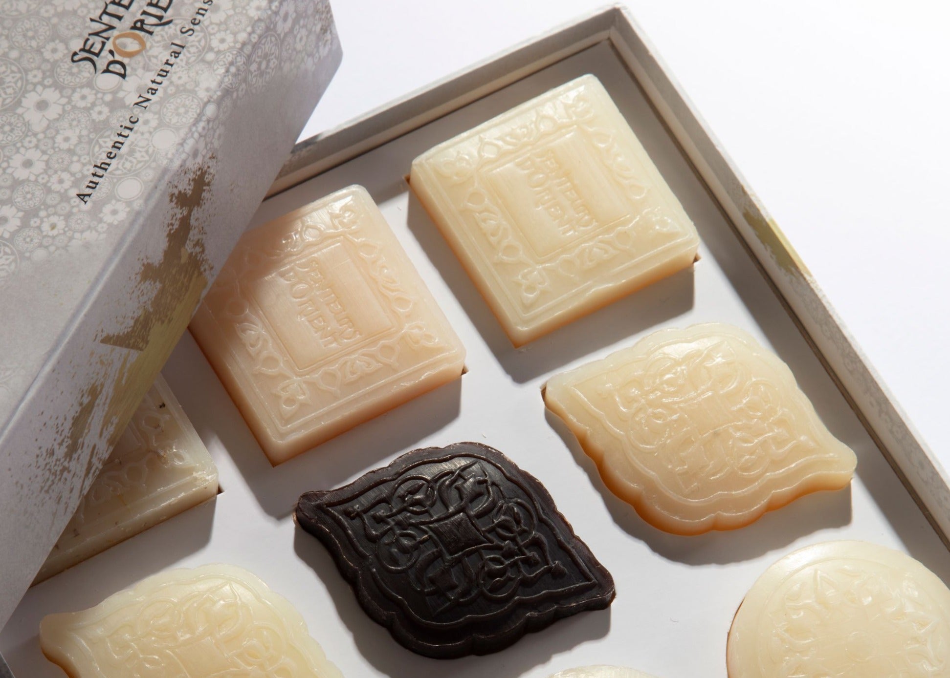 Luxury handmade soap tasting set with 9 mini Ma'amoul soaps - artisan Lebanese gift box