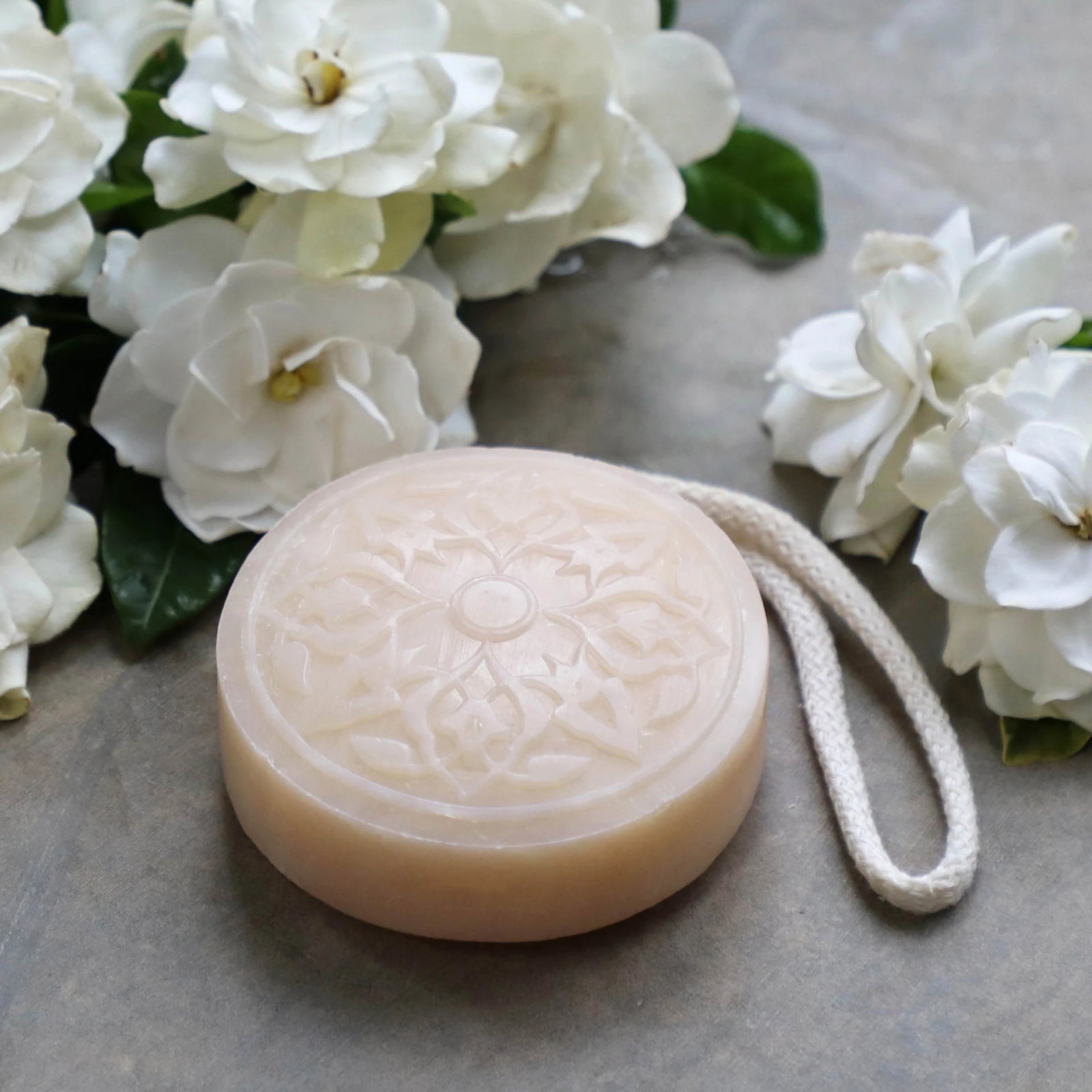 Oriental Gardenia Hammam Soap on a Rope Senteurs d'Orient