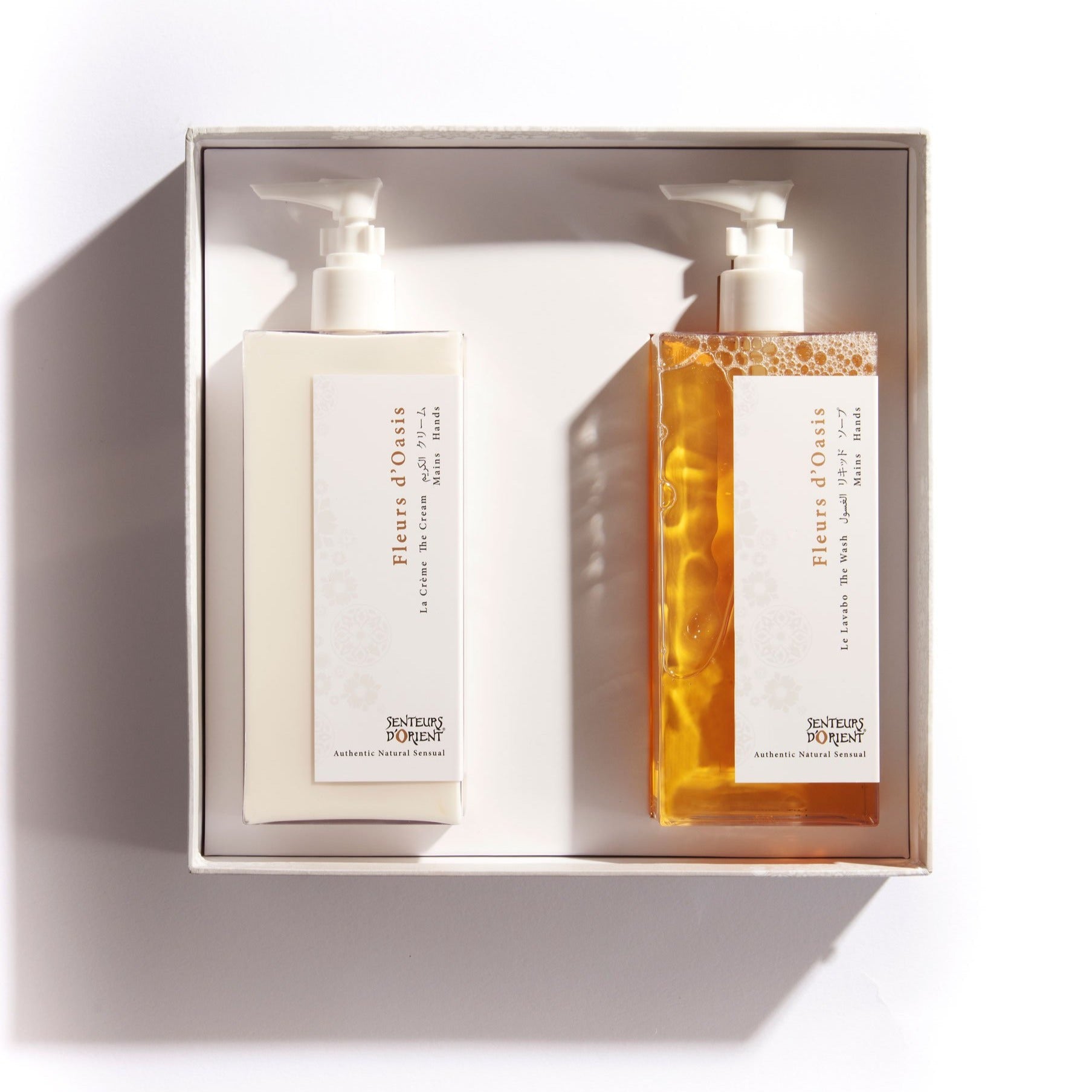 Fleurs d'Oasis hands gift set - luxurious hand wash and hand cream duo - natural botanical formulas